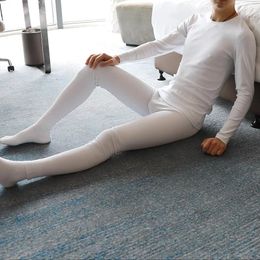 Men's Thermal Underwear Male Long Johns Cotton Solid Breathable Leggings Set