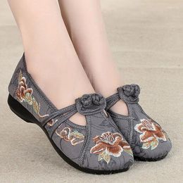Fitness Shoes Cloth Women's Hanfu Embroidered Shoe Women Antique Soft Bottom Comfortable Round Head National Style Non-Slip Mother