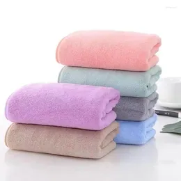 Towel Super Absorbent Microfiber Quick-drying Soft Coral Fleece Face Solid Colour 35x75 Large Pink