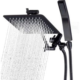 GPromise Metal Dual Sided Shower Head Combination 8 in 1 Set - 71 Inch Shower Rod with 203 cm Ultra Long Flexible Handheld Showerhead