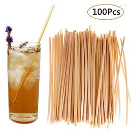Drinking Straws 100pcs 14cm Disposable Wheat Straw Eco-Friendly Natural Portable Environmentally Accessory Bar W7H4