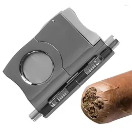 Storage Bags Cigars Punch Cutter Stainless Steel V-Cut Built-in 2 Puncher Portable For Cut