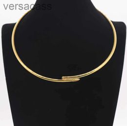 Fashion Luxury Necklace Designer Jewellery Big Nail Shape Chains Necklaces for Women and Mens Party Gold Platinum Jewellery ZVG5