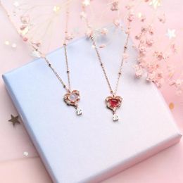 Pendant Necklaces Anime Sailor Heart-shaped Necklace Earrings Bracelet Women Ear Ring S925 Sterling Silver Jewellery Xmas Birthday Gifts