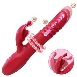 Rabbit Vibrator For Women Powerful G Spot Telescopic Rotating Clitoris Vagina Stimulator Female Masturbator Adult Sexy Toys 240312
