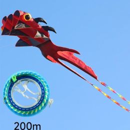 3 Wind Tubes Large Kites 8M Large Animals Goldfish Kites Power Flight Outdoor Flight Easy To Fly Anti Tearing 200M Cable Wheels