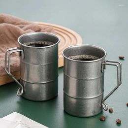 Mugs 304 Stainless Steel Mug Creative Beer Cup Retro Industrial Style Coffee Outdoor Camping Water