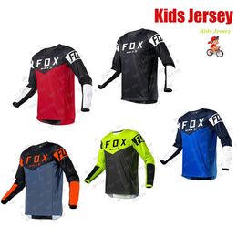 Kids Downhill s Motocross MTB BAT FOX Mountain Bike Offroad DH TShirt Motorcycle Cycling Clothing 240403