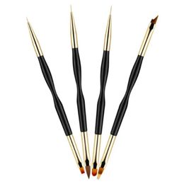 2024 3Pcs Acrylic French Stripe Nail Art Liner Brush Set 3D Tips Manicuring Ultra-thin Line Drawing Pen UV Gel Brushes Painting Tools
