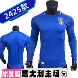 Soccer Jerseys Men's 2024 Italy Home Long Sleeve Jersey Player Edition 2425 Football