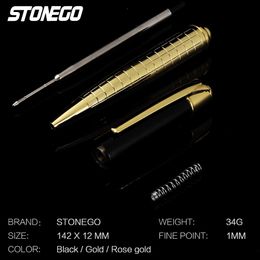 STONEGO Classic Luxury Ink Ballpoint Pen, Black Ink Medium Point 1.0mm Smooth Writing Metal Ball Point Pen Signature Pen