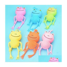 Led Toys Creative Funny Toy Squishy Frog Flashing Soft Furry Ball Stretchable Rubber Model Spoof Vent For Children Kids Adts Drop Deli Dheod