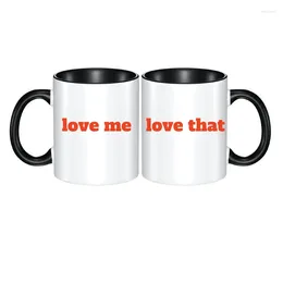 Mugs Customizable Pattern Logo Text Office Creative Gift Cup Black Double Colour Ceramic Mark Coffee Mother's Day