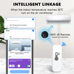 Tuya ZigBee Wifi Temperature and Humidity Sensor Smart Life Remote Monitor Indoor Hygrometer Smart Home Work with Alexa Google