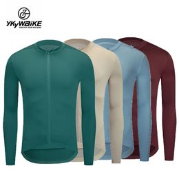 YKYWBIKE Spring Pro Team Bicycle Long Sleeve Aero Coat Slim Zipper Sports Clothing Road Bike Cycling Accessories 240403