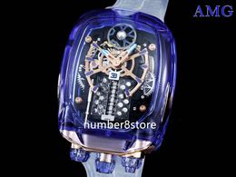 Bugatti Chiron W16 Otomatik Kristal Erkekler İzle Tourbillon Stil Lüks Saatler Tonneau Designer Holluwatch Hiper Gönüllü Kol saati 18 Renk