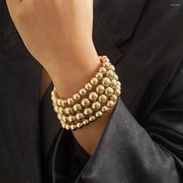 Link Bracelets Ingemark Exaggerated Acrylic Bead Homme On Hand For Women Men Handmade Big Ball Chain Fashion Jewellery 2024 Steampunk