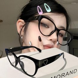 Sunglasses Korean Heart Anti Blue Glasses Transparent Black Optical Glasse Women Y2K Square Eyewear Blocking Eyeglasse Spectacle Eyeglasses