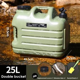 Supplies 25l Largecapacity Portable Car Water Carrier Tank Faucet Outdoor Camping Hiking Fishing Water Storage Bucket Water Container