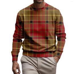 Men's Hoodies Fashion Striped T Shirt Tee 3d Print Color Block Long Sleeve Daily Weekend Basic O-Neck Autumn Clothing Mens Streetwear