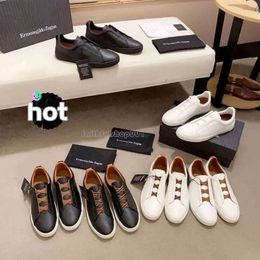 Дизайнерские кроссовки кроссовки Мужчины женщины мужские Zegna Lace-Up Business Casual Social Wedding Party Quality Leather Light Tucky Conteekers Формальные тренеры