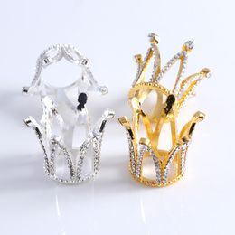 Cross-border Japanese Nail Art Crown Pen Holder Alloy Rhinestone Gold and Silver Phototherapy Pen Holder Storage Rack Nail Art Tools