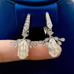 Stud Earrings 925 Pure White Buckle Womens Delicate European And American Versatile Selling Ins Water Drop Bee