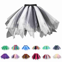 Urban Sexy Dresses Women Patchwork Tulle Skirt Short Party Tutu Ballet Bubble Dance Skirt Pleated Mini Skirts Party Costume Ball Gown Skirt Summer 2443