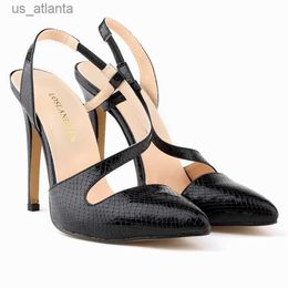 Dress Shoes LOSLANDIFEN Hot Selling Women Pumps Shallow Pointed Toe PU 11CM Thin high heels odile pattern Novelty Shoe H240403JJJK