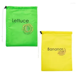 Storage Bags Banana Holder Food With Drawstring Design Reusable And Lettuce Bag Cleaning Products For Fruits Vegetables