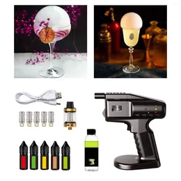 Drinking Straws Cocktail Bubbler Kit Bartending Smoke Making Machine Portable Molecular Bubble Sprayer Tools For Bar Kitchen Restaurant