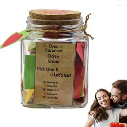 Storage Bottles 100 Dating Ideas Notes Jar Adventure Challenge Colourful Cards Multifunctional Motivational Couple For PartySupplies