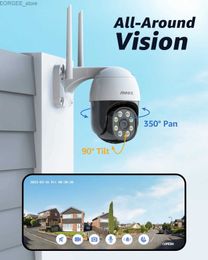 Other CCTV Cameras ANNKE 4MP WiFi PT Camera Human Motion Detection Color Night Vision Two-Way Audio H.264+ Outdoor IP Cameras Works with Alexa Y240403