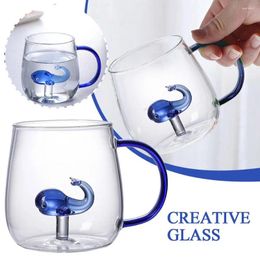 Wine Glasses Creative 3D Whale Cups Drinking Glass For Water Juice Transparent Household Party Kitchen Drinkware G7R6