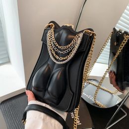 Chic Black Chain Handbags For Womens Messenger Bags Female Shoulder Bag Mobile Phone Bag Small Crossbody Wallet 2-piece Set 240322