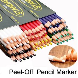 Pencils 12pcs/Box Peel Off China Markers/Grease Pencils for Glass,Cellophane,Vinyl,Metal,Clothing Industry School Office Supplies