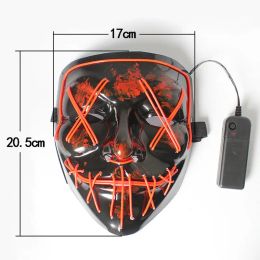 Halloween Luminous Masks Led Scary Glowing Masque Masquerade Party Masks Funny Masks with Lights for Men Cosplay Costume Props