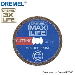 Dremel EZ545HP Diamond Wheel 1-12" (38.1mm) Max Life High Performance Hard Materials Rotary Tool Accessories For Mini Cutting