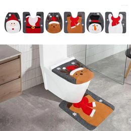 Toilet Seat Covers Christmas Cover And Rug Reindeer Snowman Santa Lid For Warm Decor