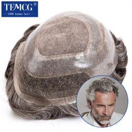 Toupees Toupees VERSALITESwiss Lace Front & PU Men Toupee Natural Hairline Male Hair Prosthesis 100% Human Hair Replacement System Men's