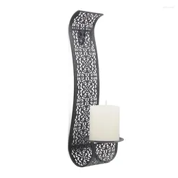 Candle Holders Wall Mounted Holder S Shaped Hollow Wrought Iron Stand