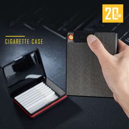 Practical Moisture-proof New Product, 20 Pack Cigarette Box, Fireworks Integrated Charging Tungsten Wire Cigarette Lighter, Busi