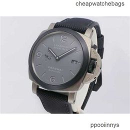 Paneraiss Luxury Wristwatches Submersible Watches Swiss Technology Marina 44mmMechanical Designer Automatic Watch Stainless Steel Waterproof High Quality 4UB