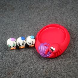 Children Bath Toy Vinyl Doll Duck Crab with 3 Baby Ducks Kids Gifts 17CM