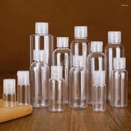 Storage Bottles HEALLOR Empty Plastic Refillable Transparent Pack Clamshell Bottle Flip Top Cap Packaging Container 12 Capacities