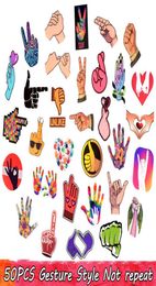 50 PCS Waterproof Finger Gesture Stickers than heart thumb for Taking Pos Decor DIY Home Laptop Skateboard Luggage Guitar Motor8386831