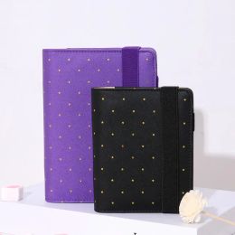 Notebooks Yiwi Travel Journal A5 A6 A7 Polka Dot Black PU Leather Spiral Loose Leaf planner Agenda Notepad Bandage With doki Divider