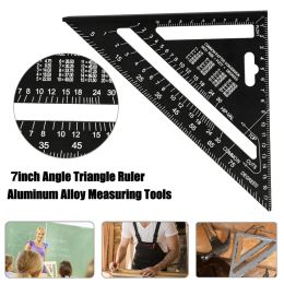 7/12 Inch Aluminum Alloy Carpenters Square Metric Triangle Ruler Woodworking Metal Square Ruler Angle Marking Carpentry Tool