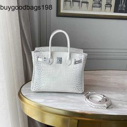 Himalayans Handbags Designer Bags Frencluxury Highend Diamond Buckle White Crocodile Pattern Bagilver Leather Handbag Large Capacity Ayw