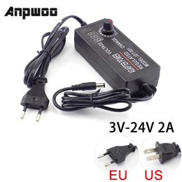 ANPWOO ADAPTER AC 100-220V-DC 3V-12V 3V-24V 9V-24V 2A 3A 5A Güç Kaynağı Fiş LED Sürücü Ekran Adaptör LED Şerit Işığı